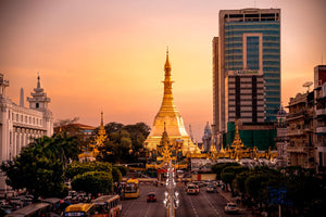 Coucher de soleil sur Yangon
